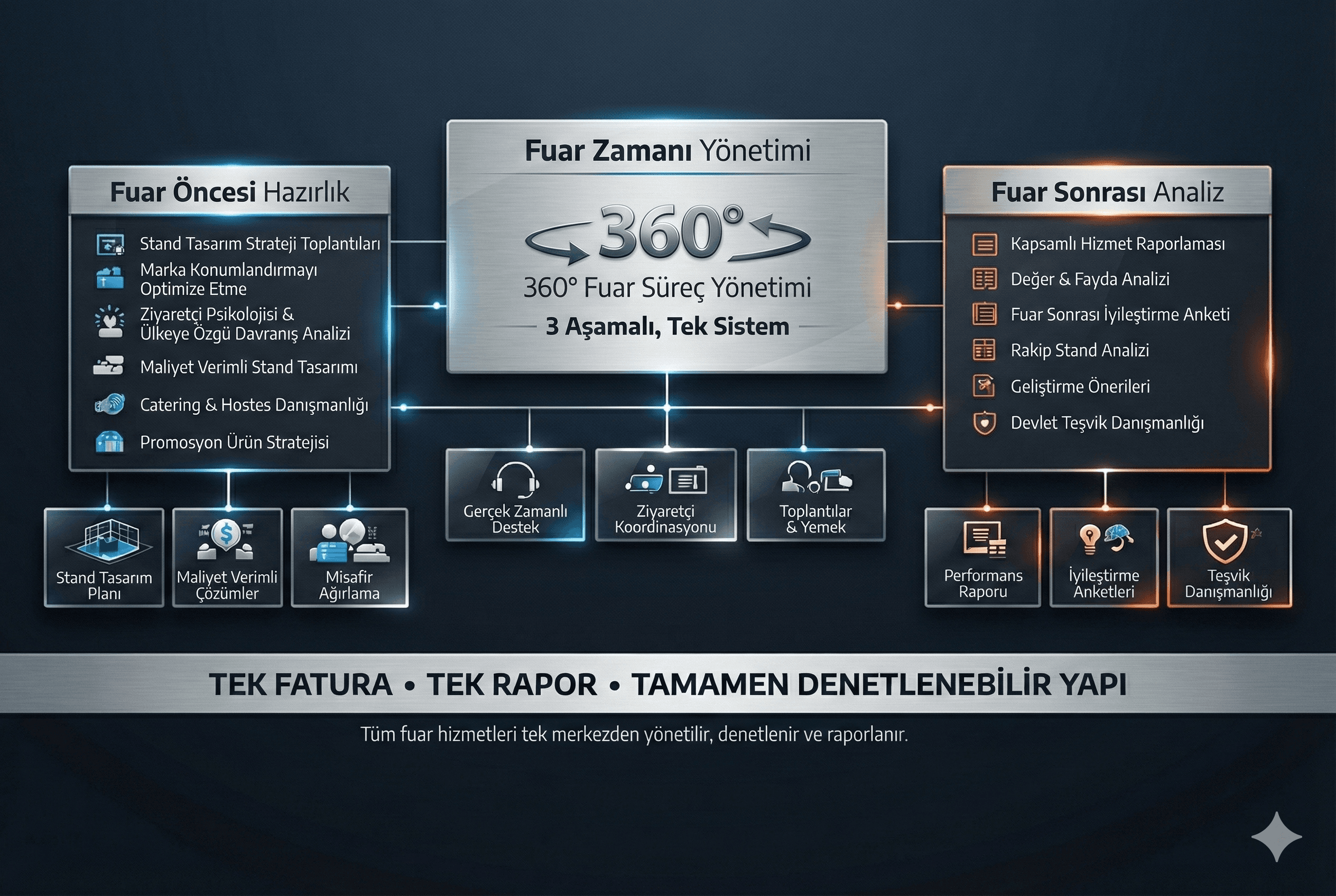 360° Fuar Süreç Yönetimi - 3 Aşamalı Tek Sistem